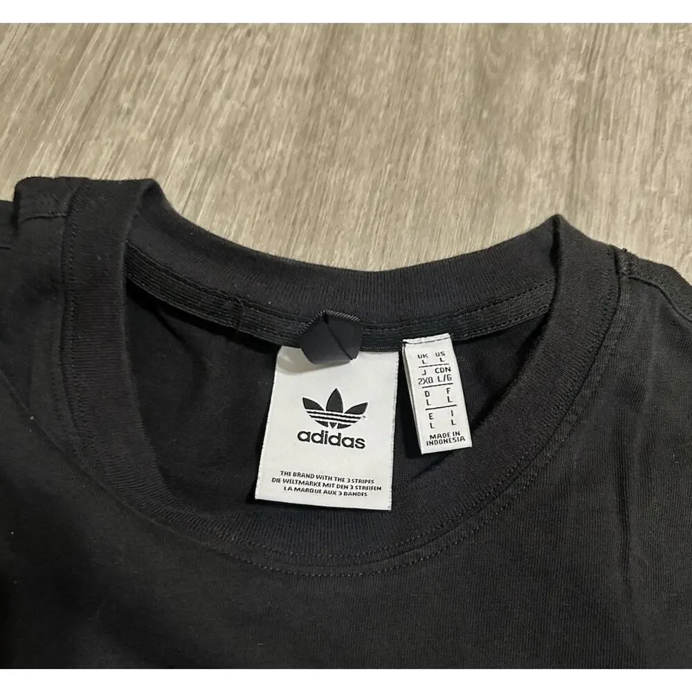 Adidas Originals Adventure Graphic Tee Men's Large Black T-Shirt Flowers